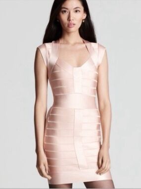 Champagne Bandage Bodycon Dress - Women